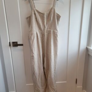 Old Navy Beige Linen Jumpsuit